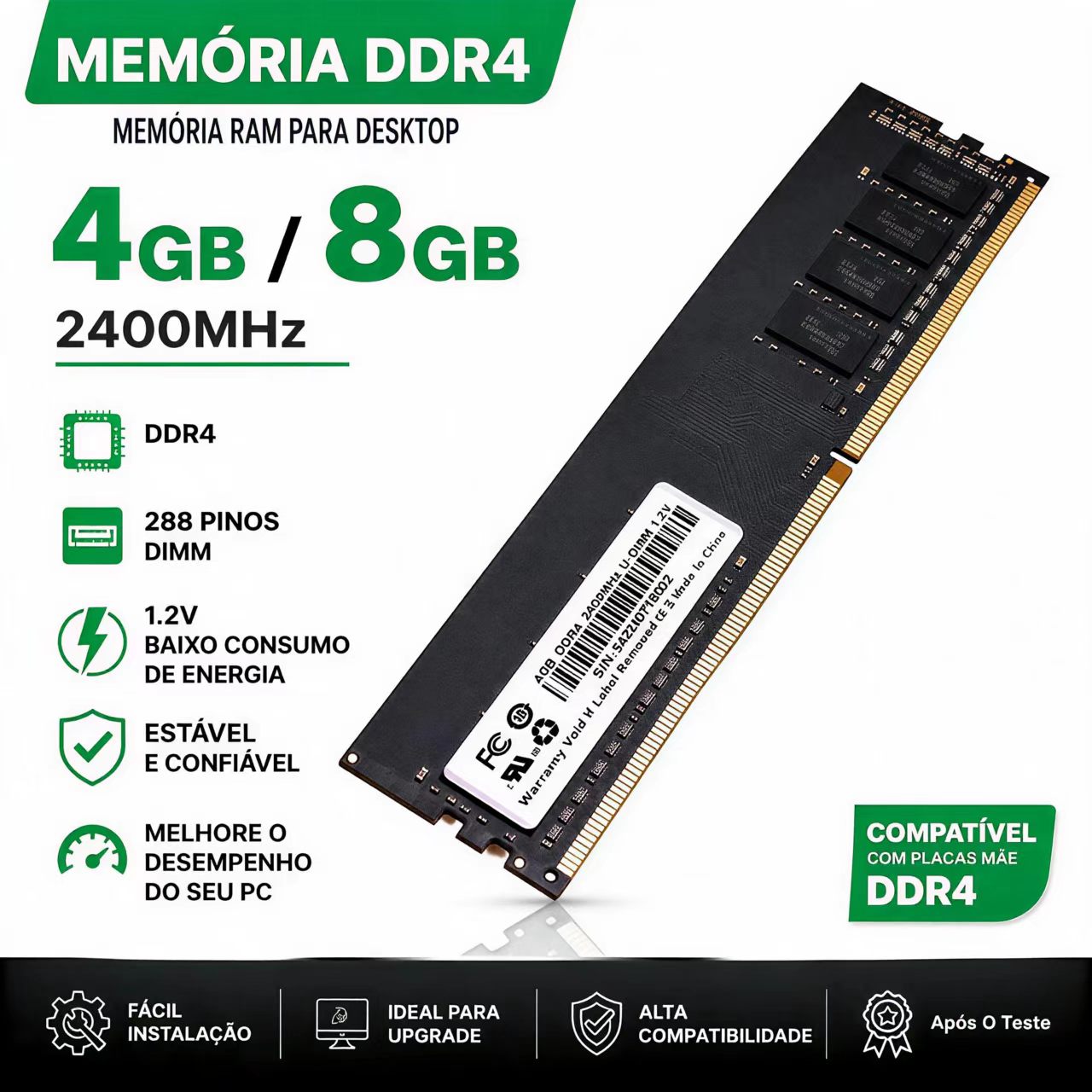 Memory Ram Upgrade - DDR4 RAM 4GB 8GB 2400MHz Desktop-Speicher