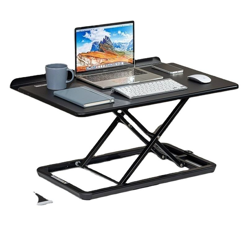 Laptop Stand Riser - Pneumatisch Höhenverstellbarer Schreibtisch-Aufsatz Zweischichtiger Monitorständer Laptop-Erhöhung